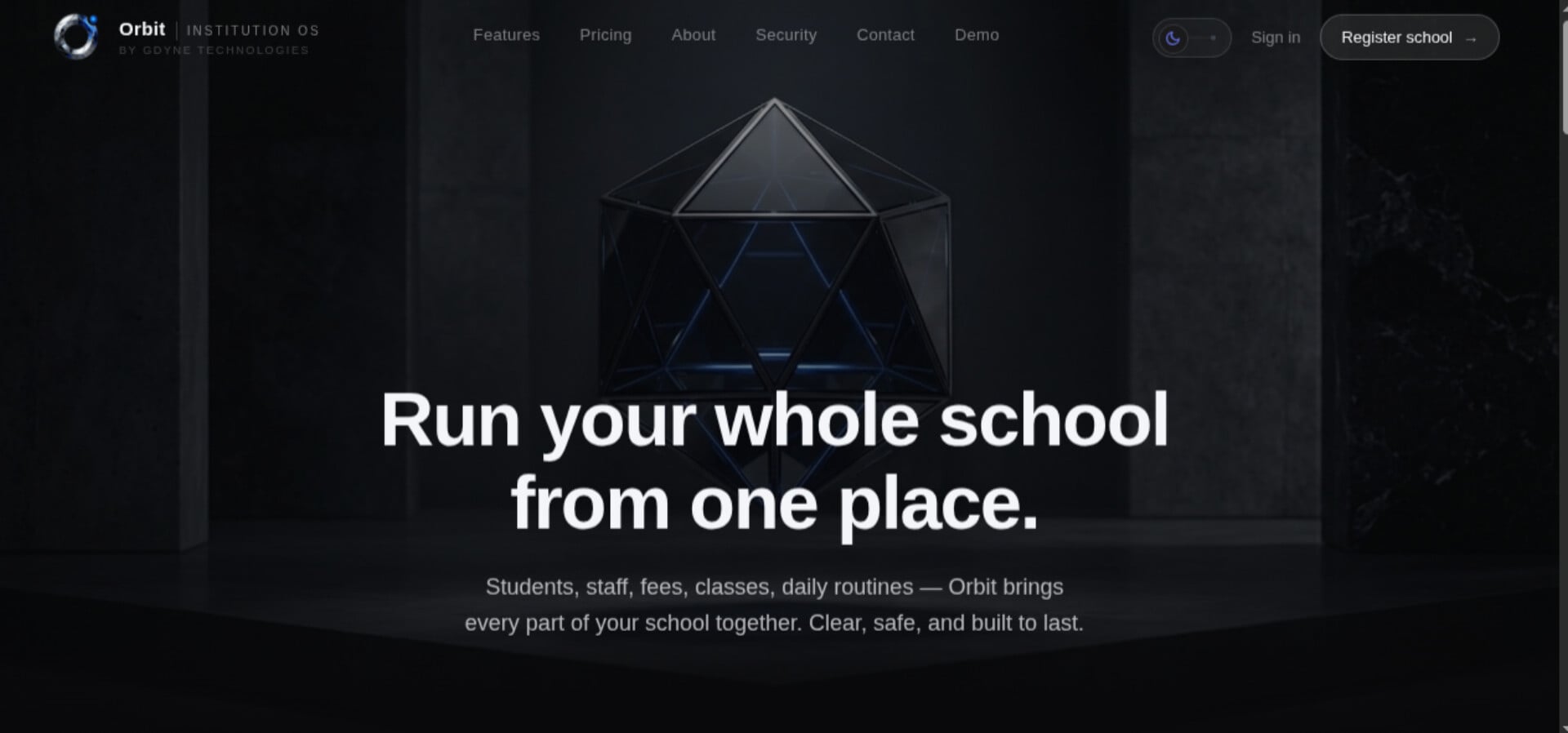 Orbit school management platform interface